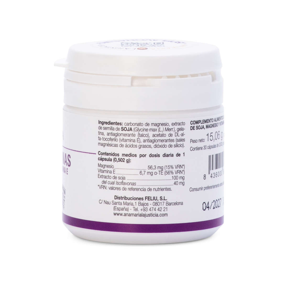 Ana María Lajusticia Isoflavonas Magnesio + Vitamina E 30 Cápsulas