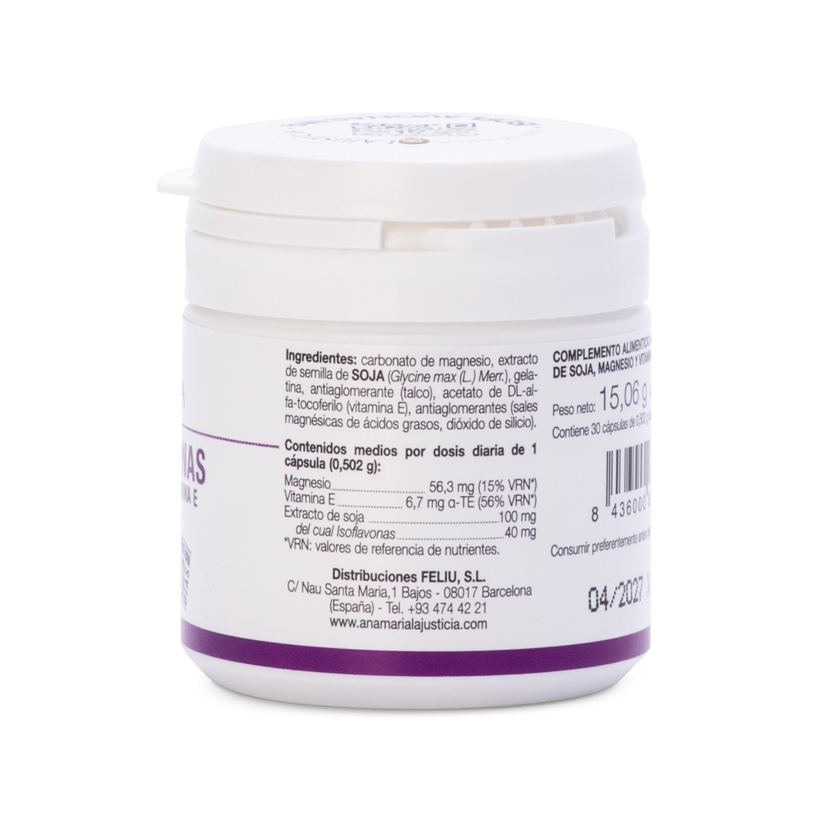 Ana María Lajusticia Isoflavonas Magnesio + Vitamina E 30 Cápsulas