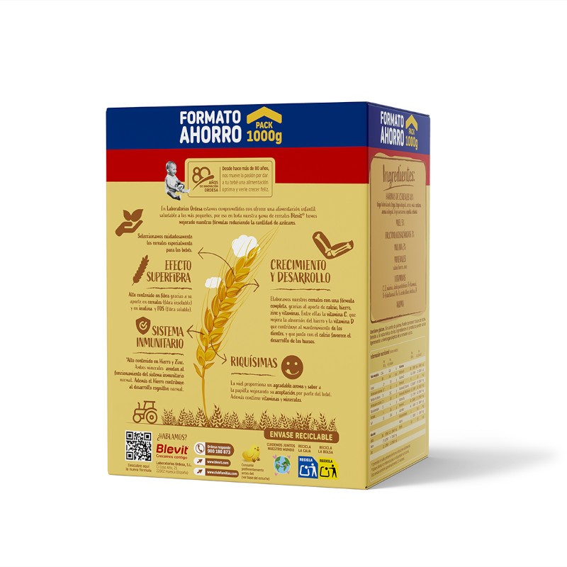BLEVIT Super Fibra 8 Cereales y Miel 1000g-2