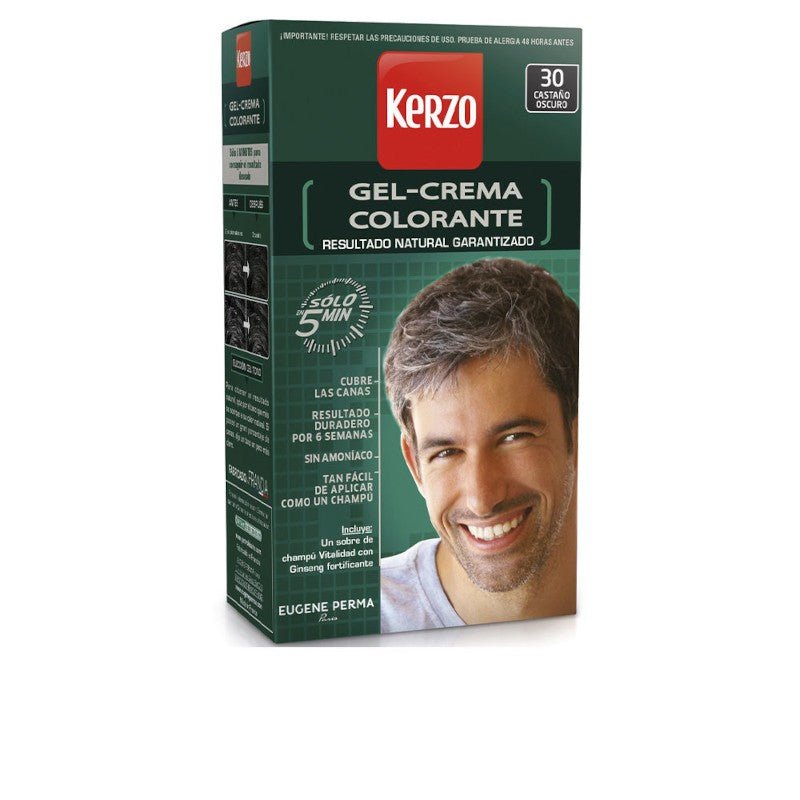 Kerzo Tinte Para Hombre Gel-Crema 30 Castaño Oscuro 100 Gr-1