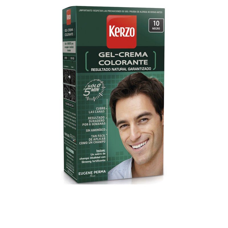 Kerzo Tinte Para Hombre Gel-Crema 10 Negro 100 Gr-1