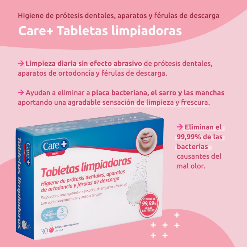 CARE+ Tabletas Limpiadoras Dentaduras Postizas 30uds-3