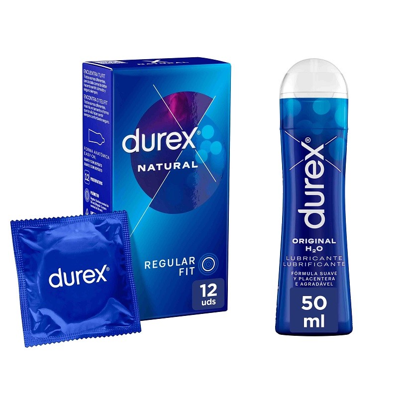 DUREX Pack Preservativo Natural 12uds + Lubricante Play Original H2O 50ml-2