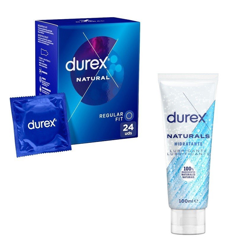 DUREX Pack Preservativo Natural 24uds + Lubricante Naturals Hidratante 100ml-2