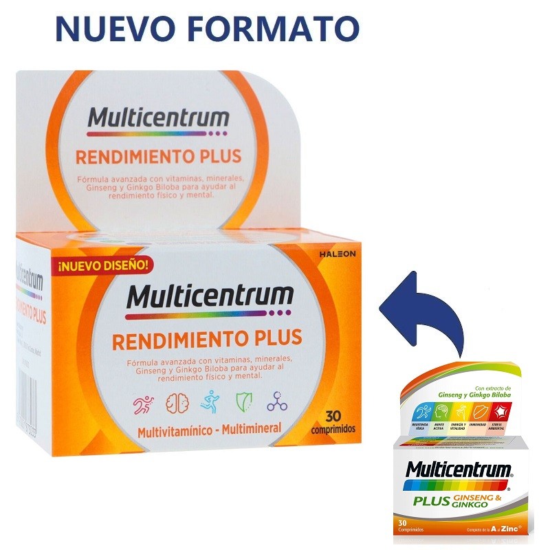 MULTICENTRUM Rendimiento Plus Ginseng y Ginkgo 30 Comprimidos-2