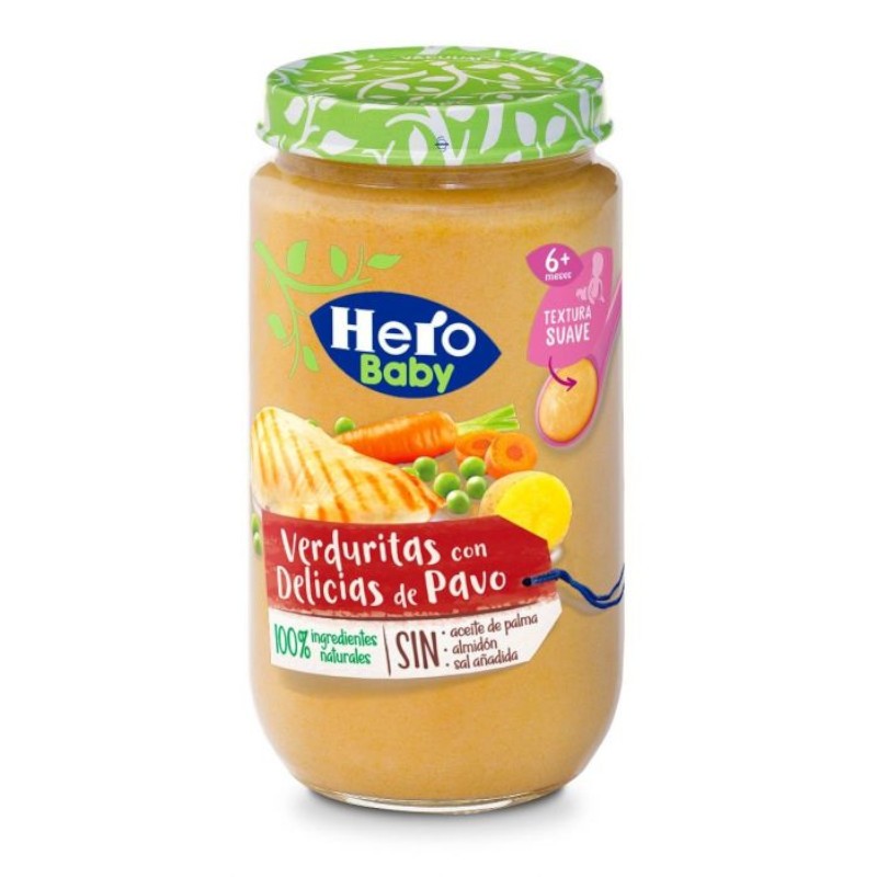 Hero Baby Tarrito Verduritas con Delicias de Pavo +6m 235g-2