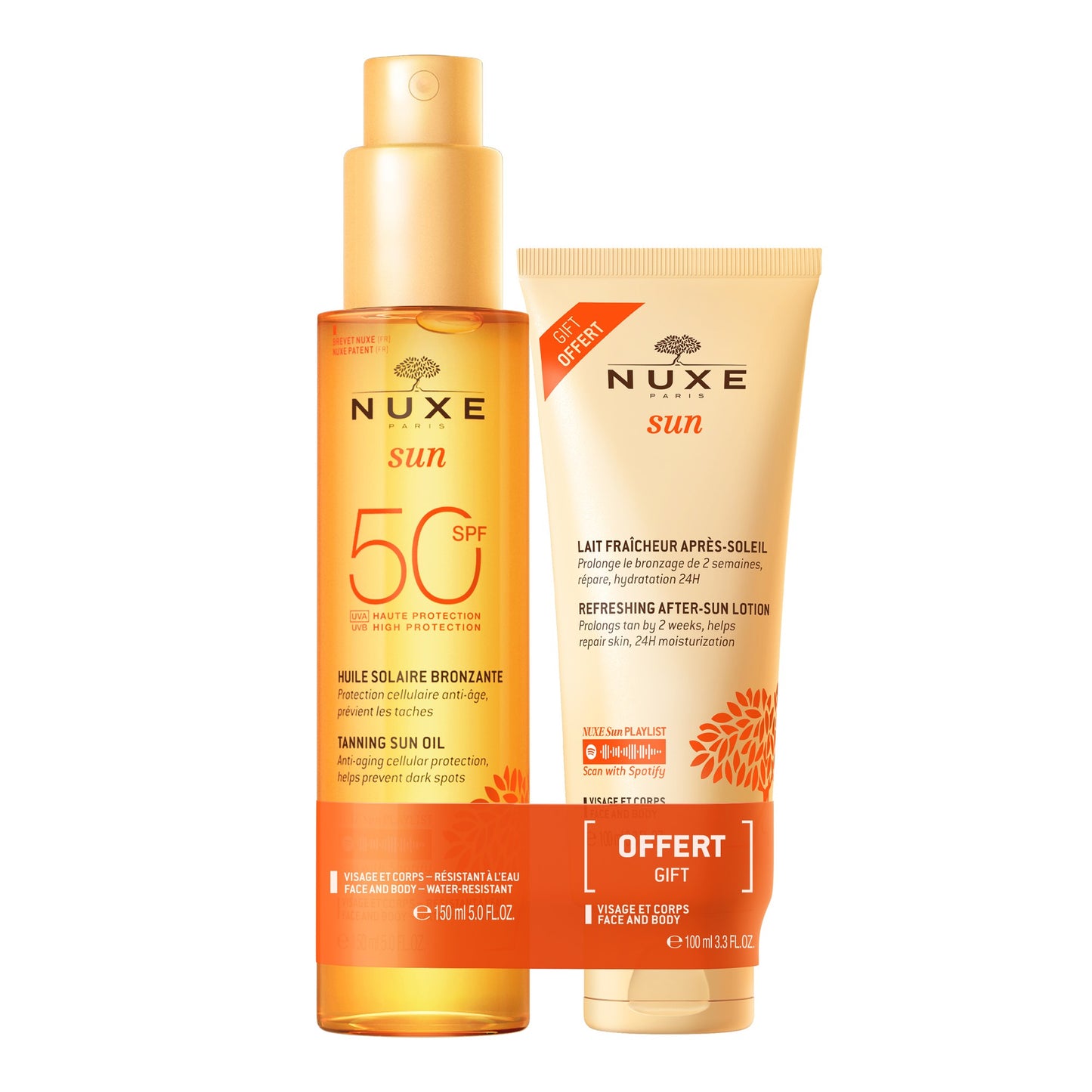 Nuxe Sun Aceite Bronceador SPF 50+ Leche Refrescante After Sun 100ml DE REGALO-1