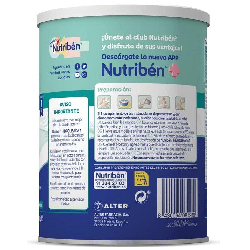 NUTRIBEN Hidrolizada 1 de 0 a 6 meses 400 gr-4