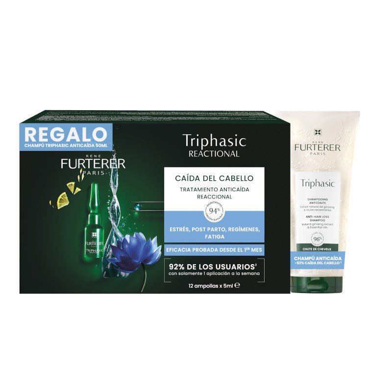 René Furterer Pack Triphasic Reaccional + Ch Triphasic 50 ml + Mtras HS-1