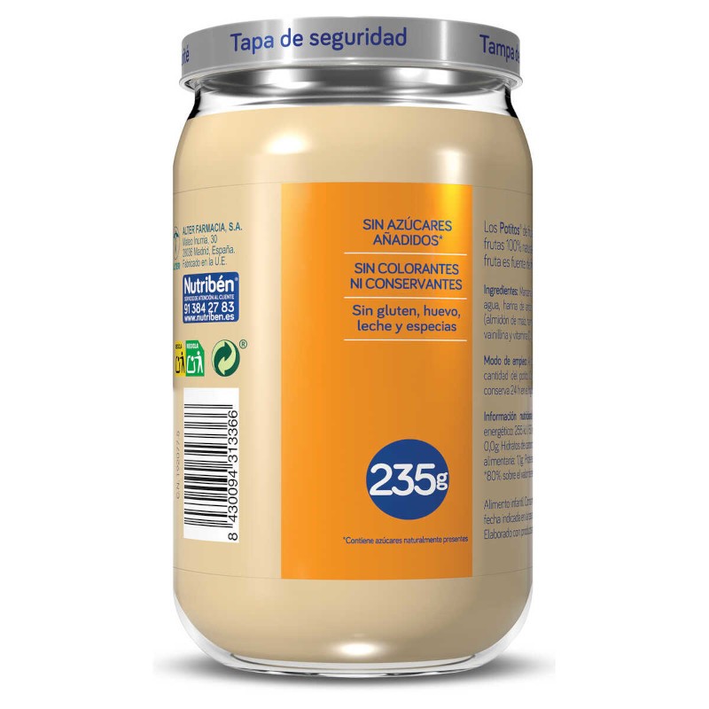 Nutribén Potito Manzana Naranja Platano Galleta 6x235g-4