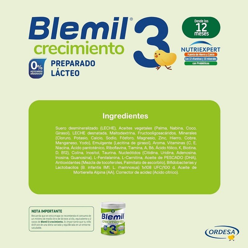 BLEMIL Plus 3 Preparado Lácteo de Crecimiento (+12 meses) 800g-8