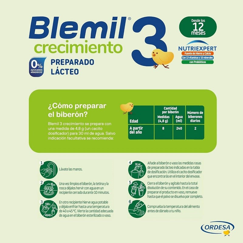BLEMIL Plus 3 Preparado Lácteo de Crecimiento (+12 meses) 800g-7