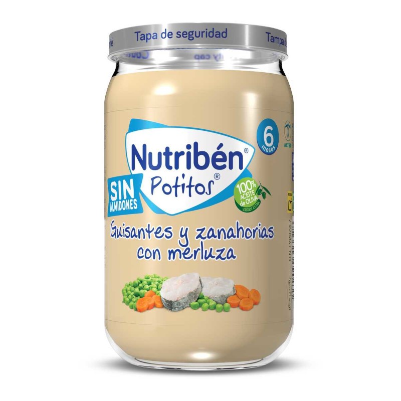 Nutriben Potito de Guisantes y Zanahorias con Merluza 6x235g-2
