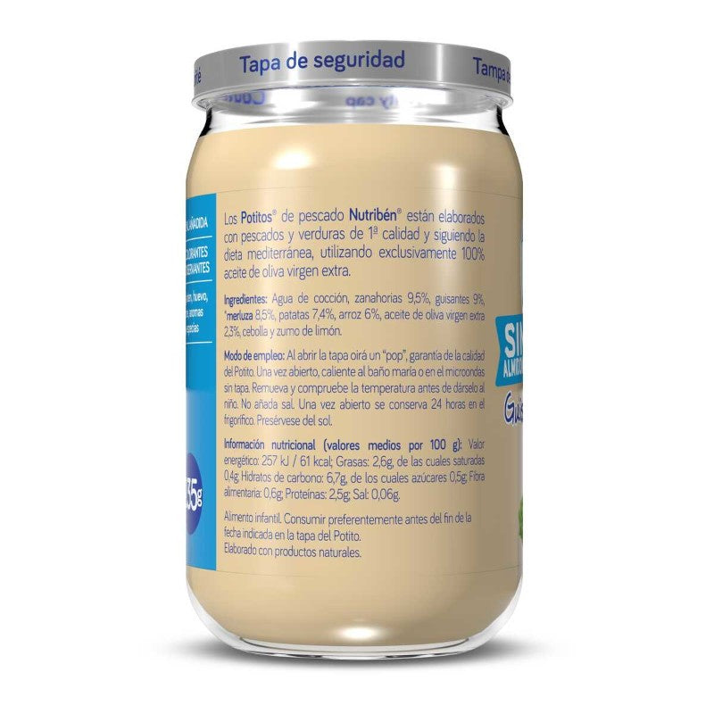 Nutriben Potito de Guisantes y Zanahorias con Merluza 6x235g-4