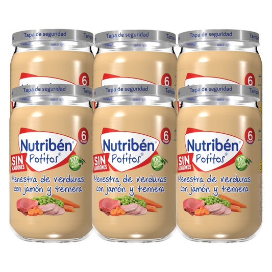 Nutribén Menestra de Verduras con Jamón y Ternera 6x235g-1