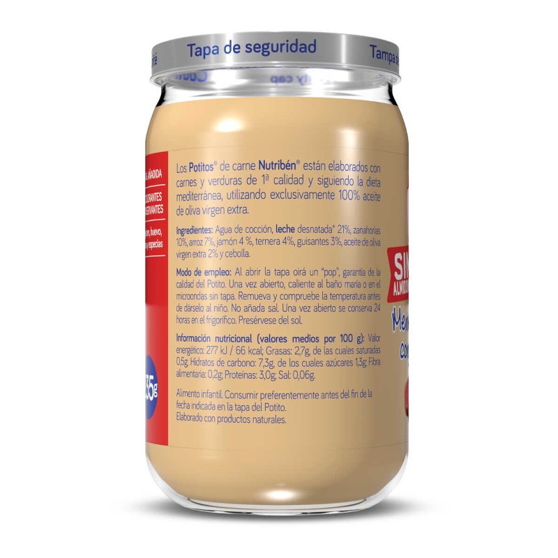 Nutribén Menestra de Verduras con Jamón y Ternera 235g-2