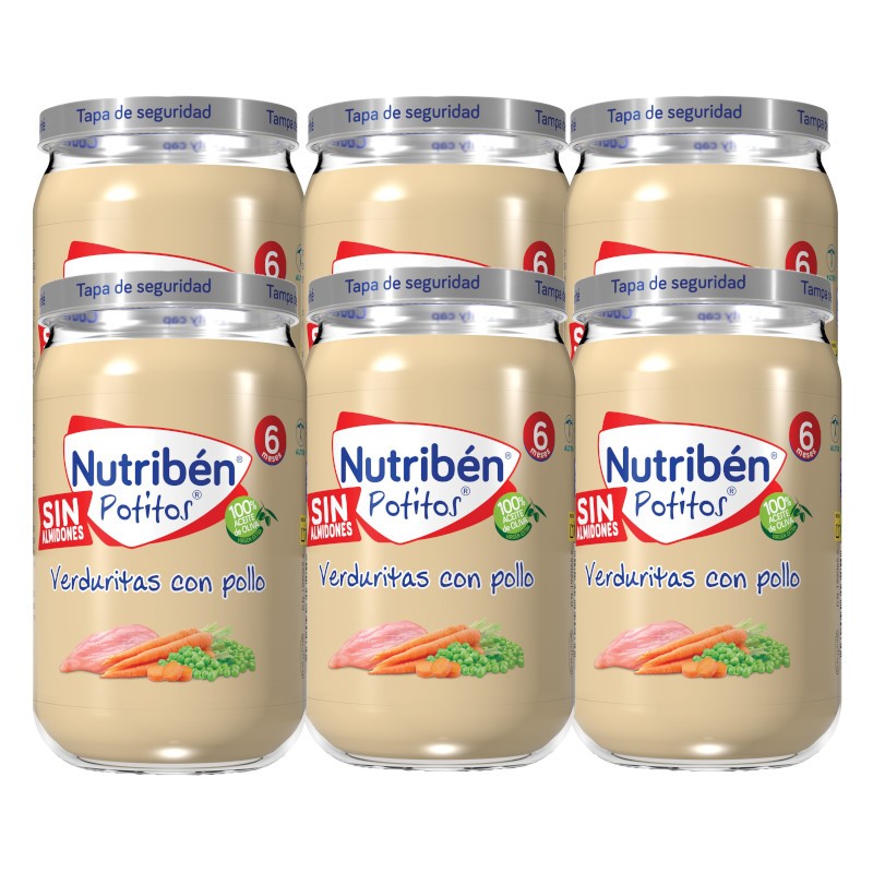 Nutribén Potito Verduritas con Pollo 6x235g-1