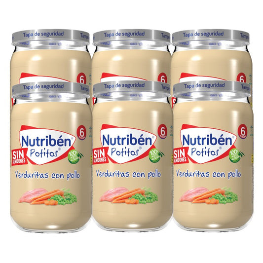 Nutribén Potito Verduritas con Pollo 6x235g-1