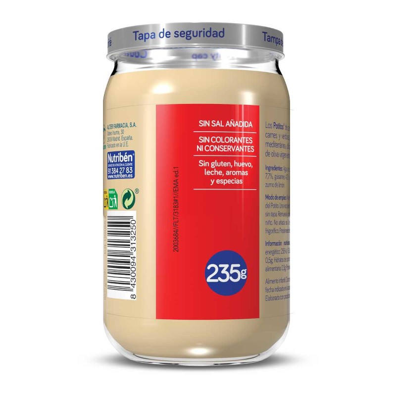Nutribén Potito Verduritas con Pollo 6x235g-4