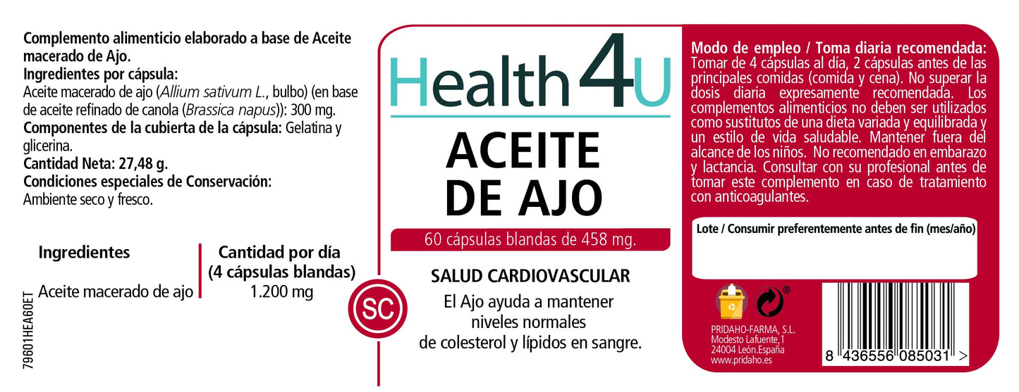 H4U Aceite de ajo 60 cápsulas blandas-2