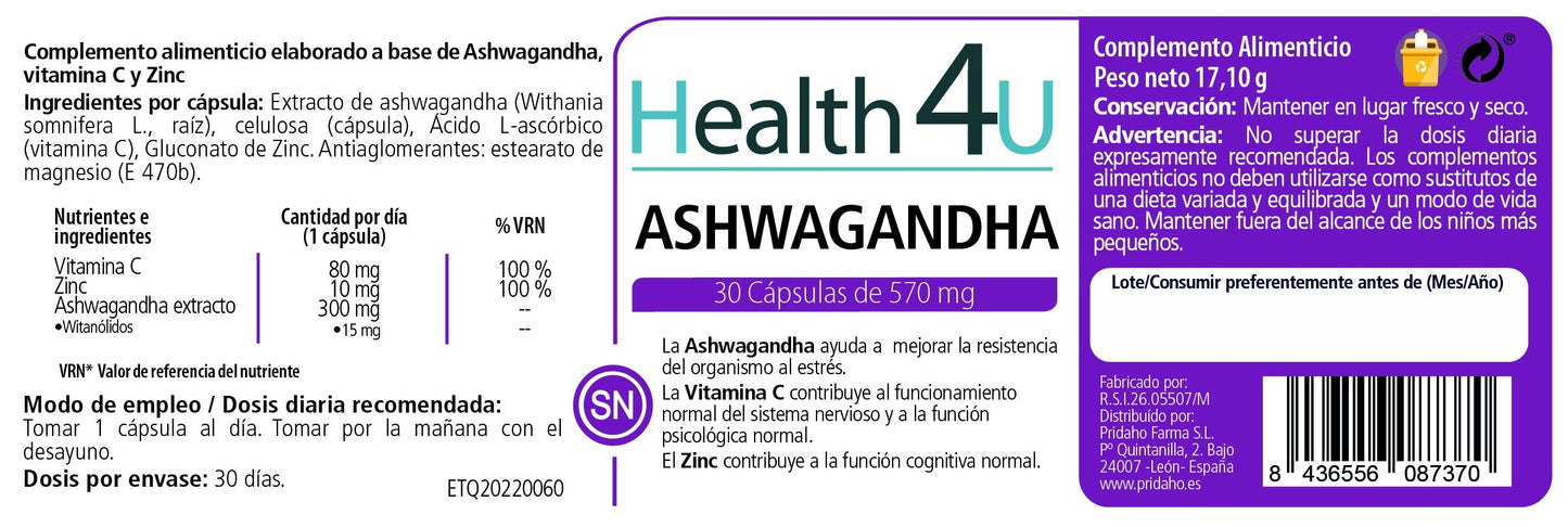 H4U Ashwagandha 30 cápsulas-2