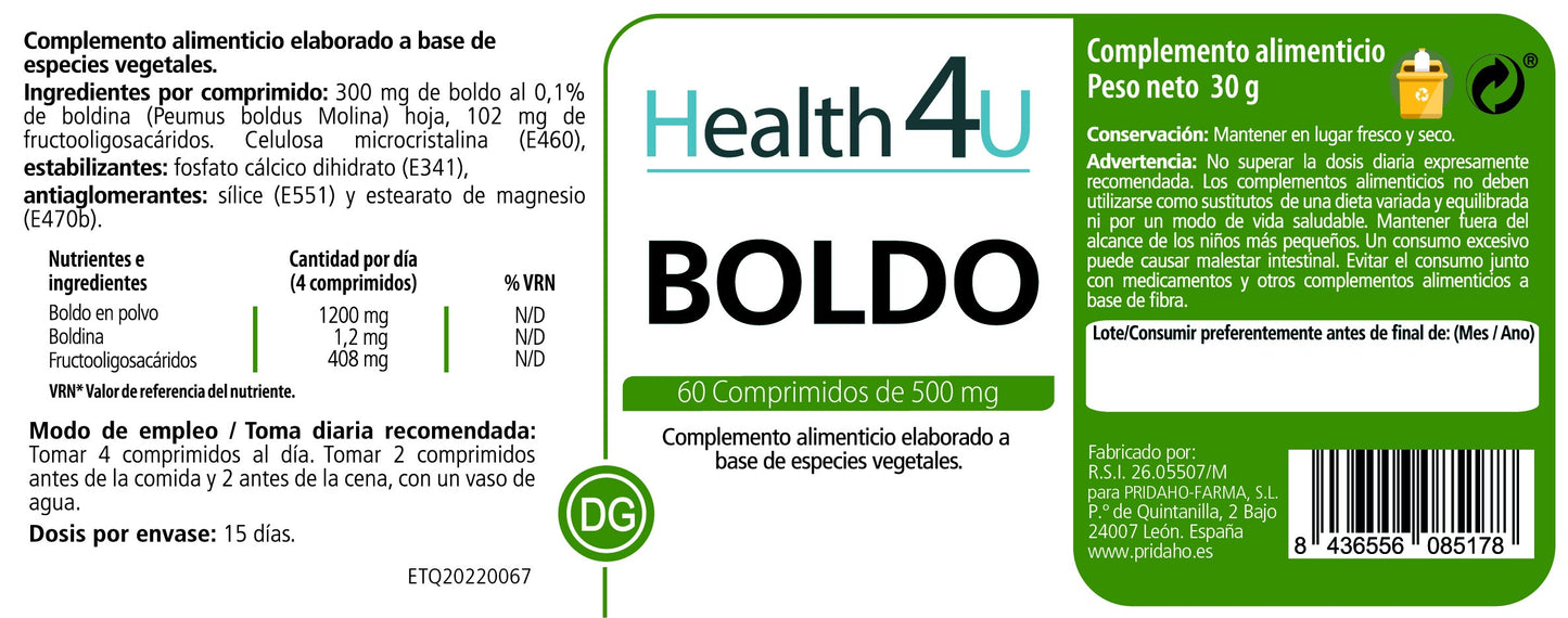 H4U Boldo 60 comprimidos-2