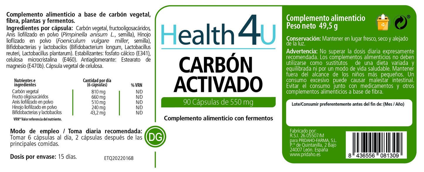 H4U Carbón Activado 90 cápsulas-2