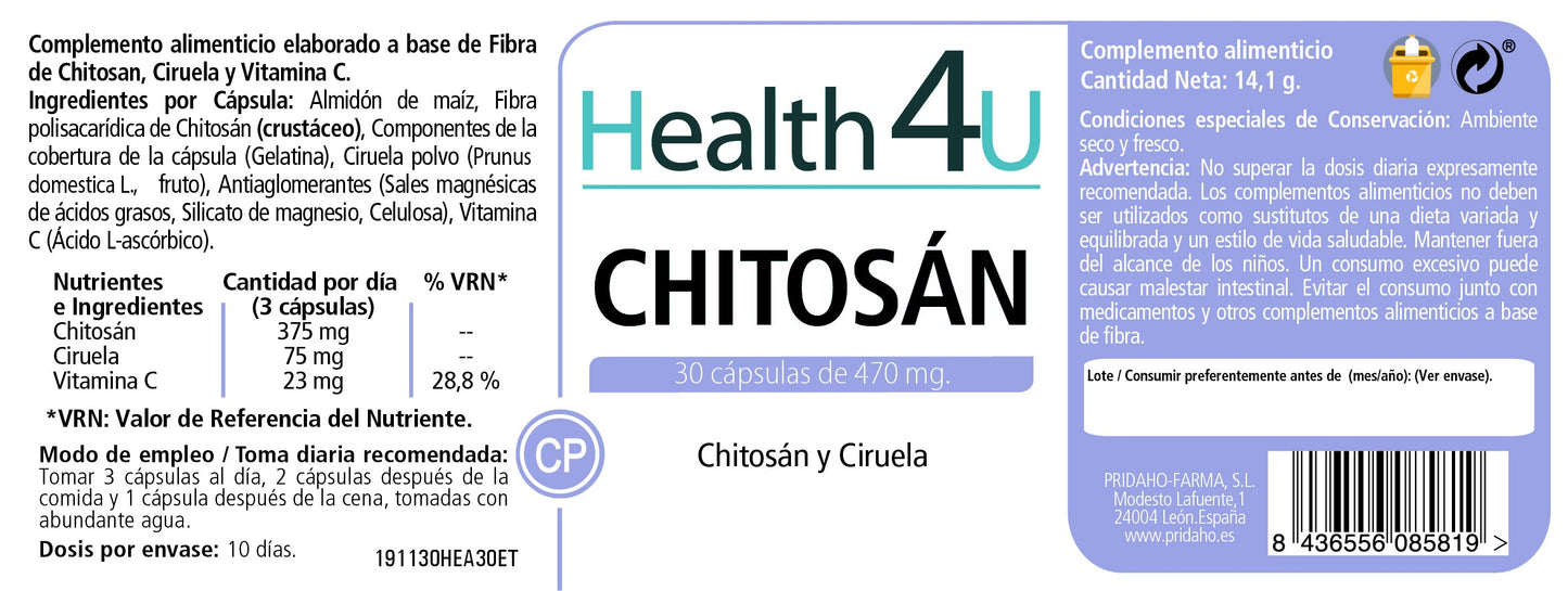 H4U Chitosán 30 cápsulas-2