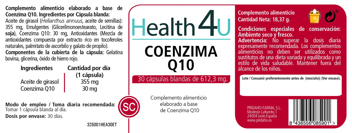 H4U Coenzima Q10 30 cápsulas blandas-2