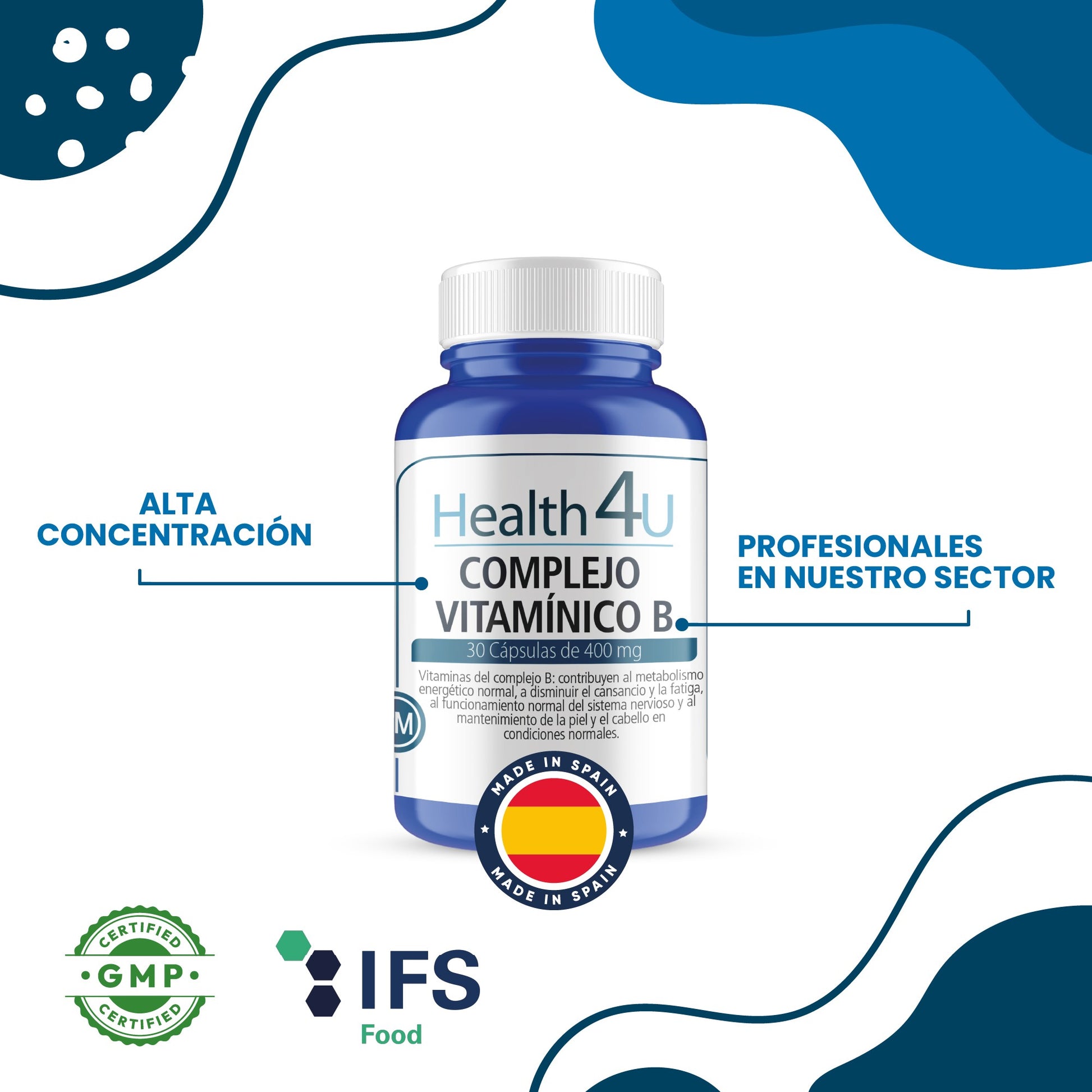 H4U Complejo Vitamínico B 30 cápsulas-4