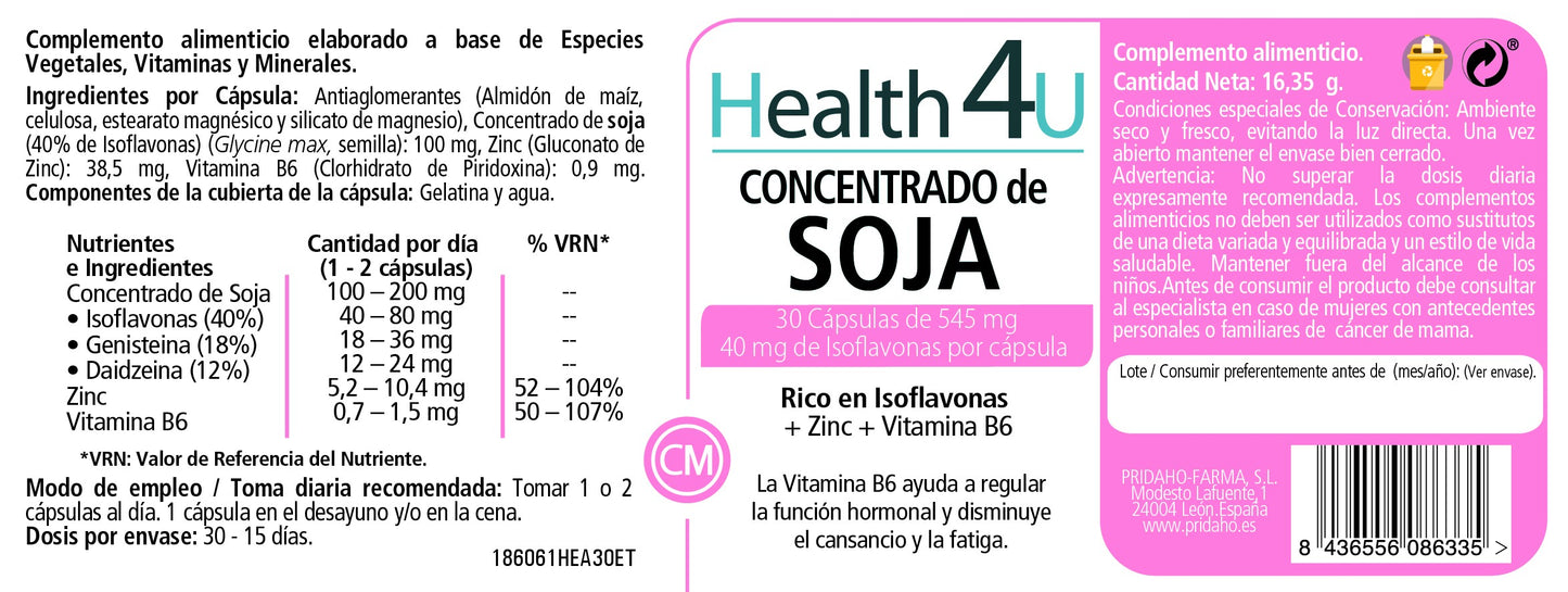 H4U Concentrado de soja 30 cápsulas-2