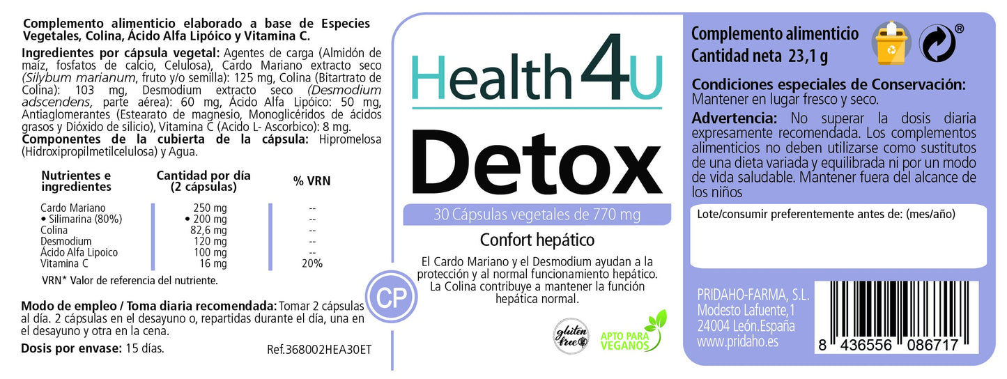 H4U Detox 30 cápsulas vegetales-2
