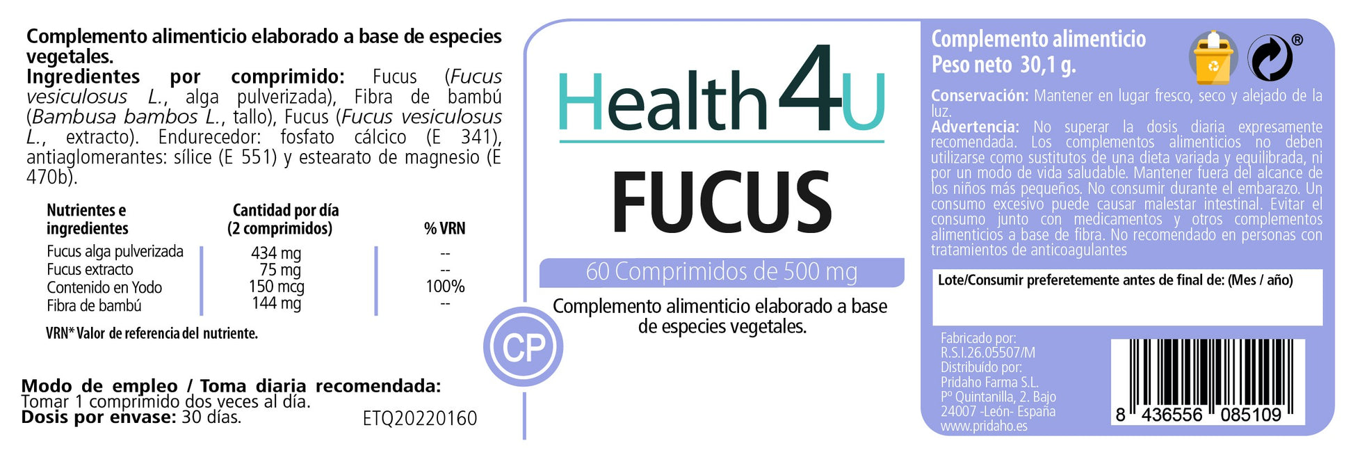 H4U Fucus 60 comprimidos-2