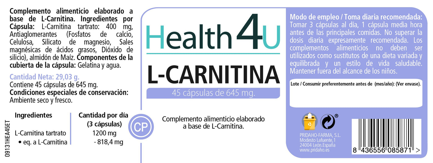 H4U L-Carnitina 45 cápsulas-2