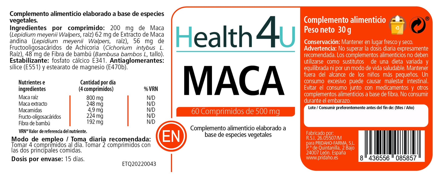 H4U Maca 60 comprimidos-2