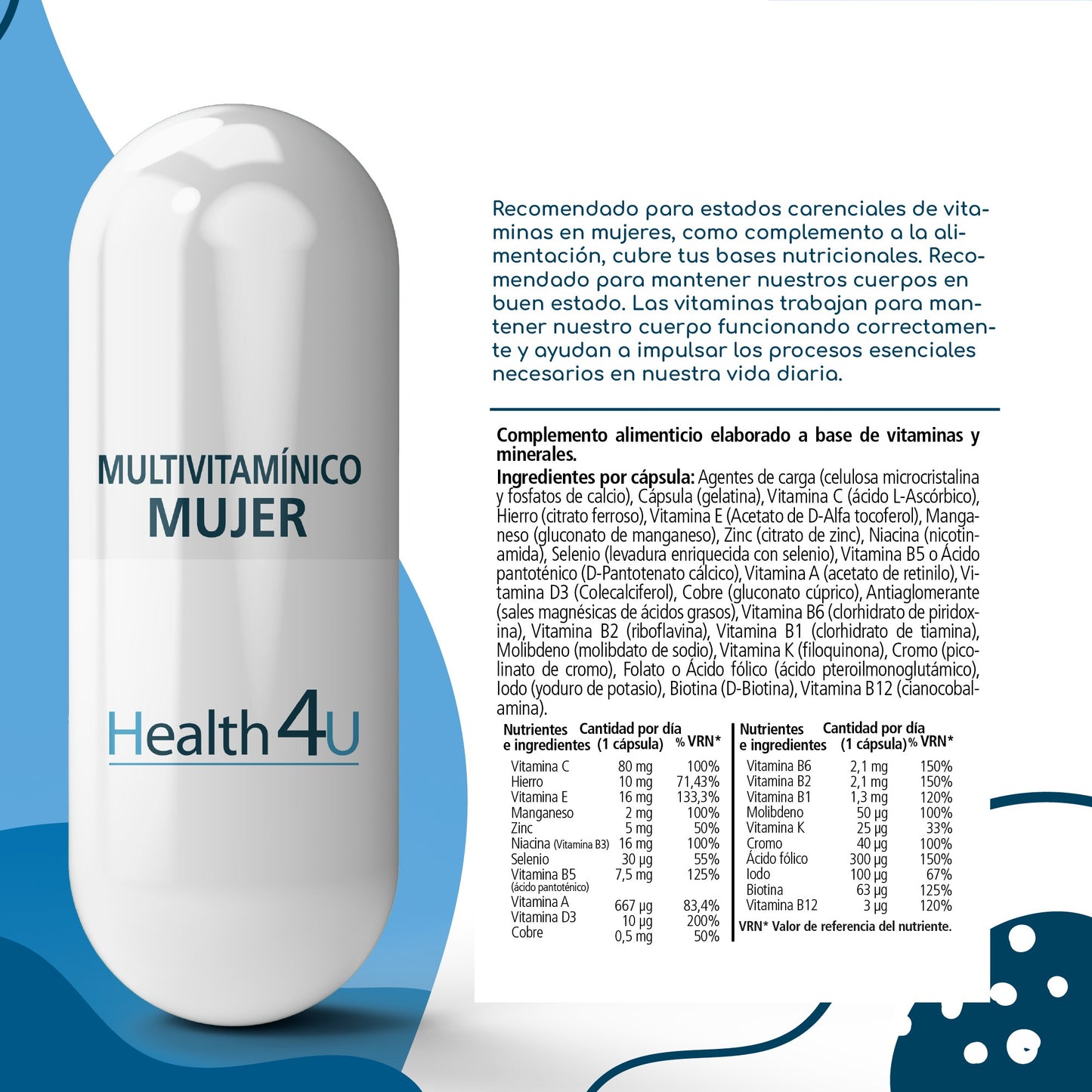 H4U Multivitamínico mujer 30 cápsulas-3