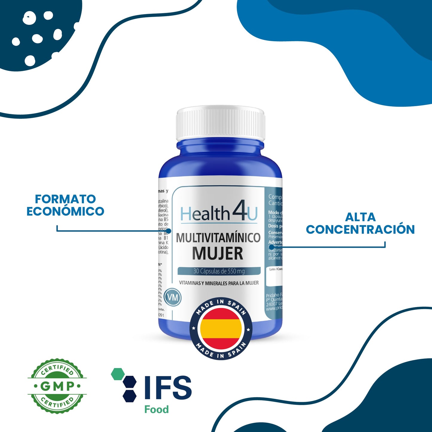 H4U Multivitamínico mujer 30 cápsulas-4
