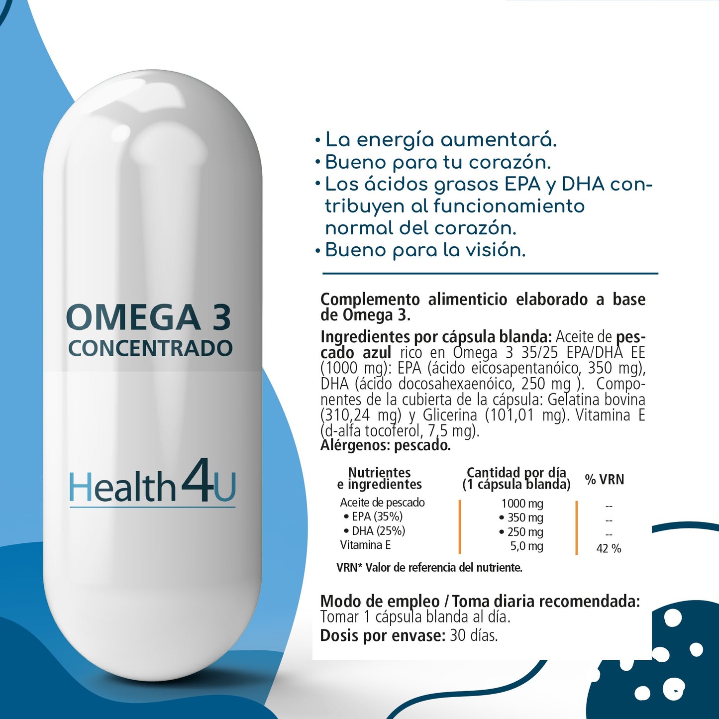 H4U Omega 3 Concentrado 30 cápsulas blandas-3