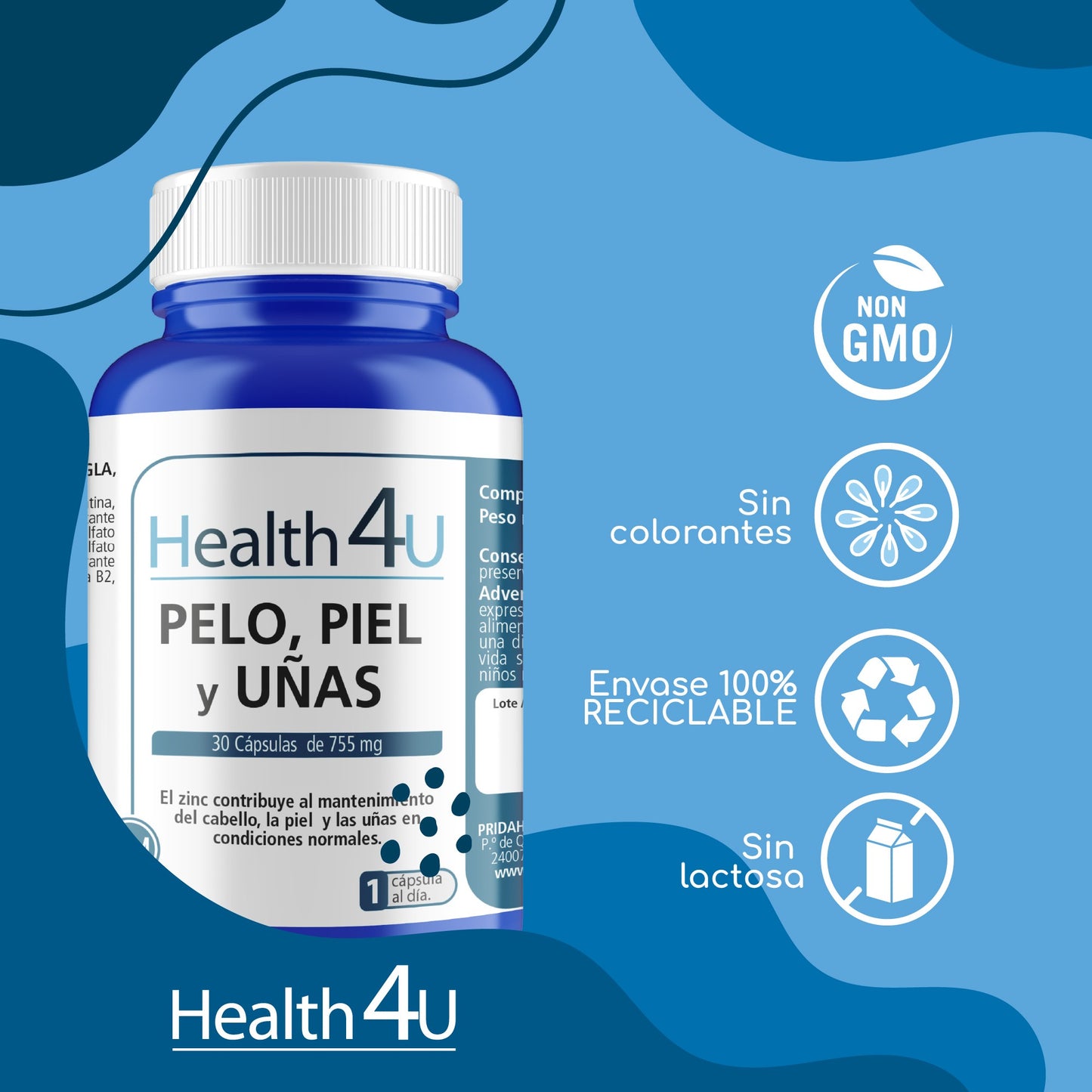 H4U Pelo, Piel y Uñas 30 cápsulas-2