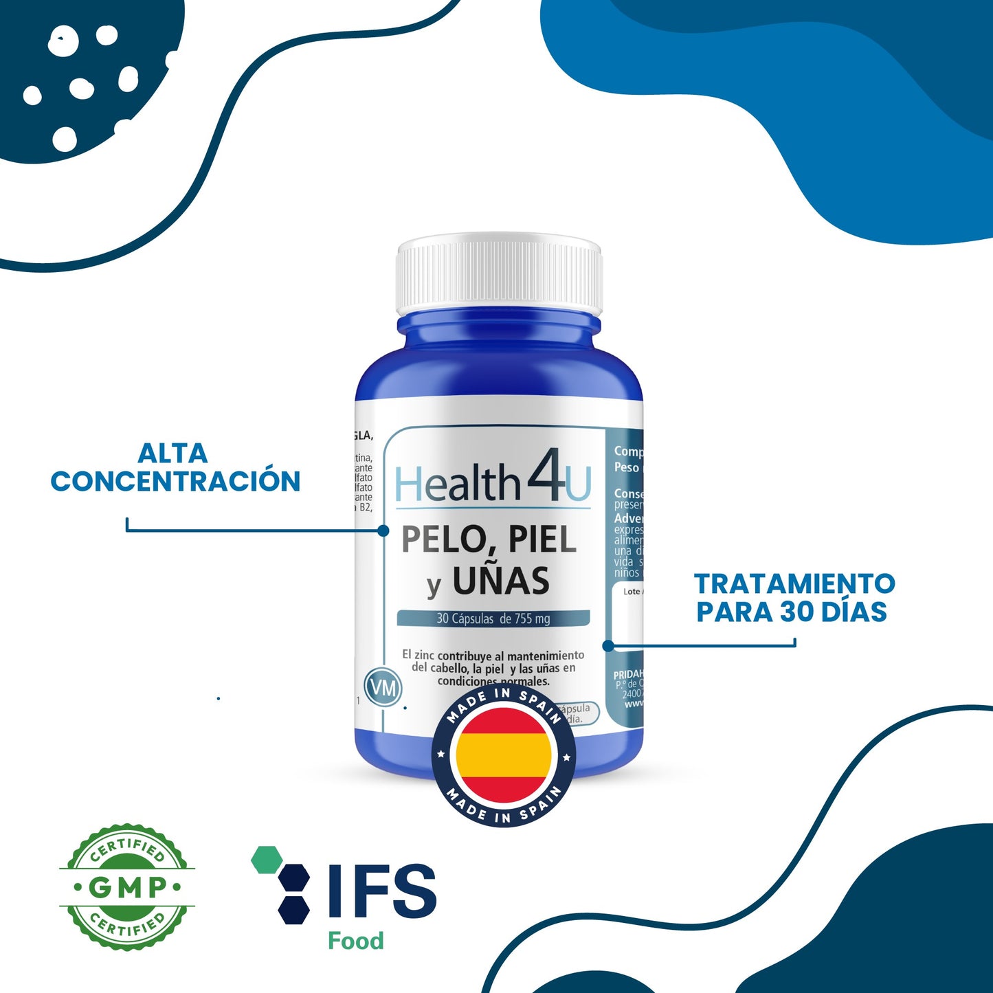 H4U Pelo, Piel y Uñas 30 cápsulas-4