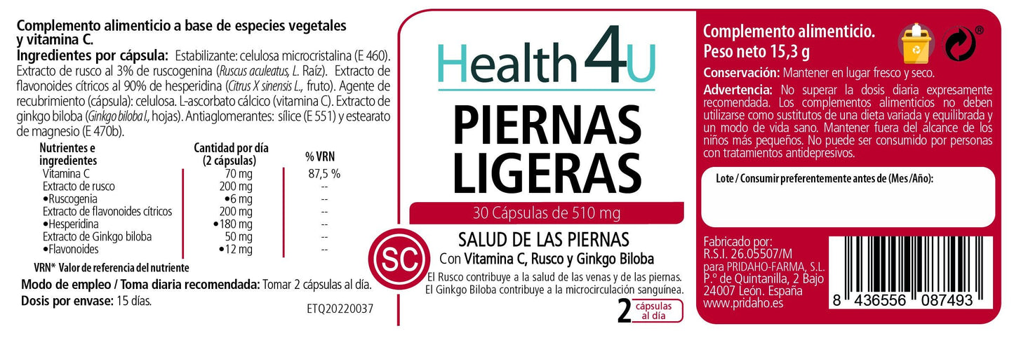 H4U Piernas ligeras 30 cápsulas-2