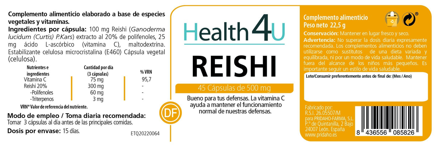 H4U Reishi 45 cápsulas-2