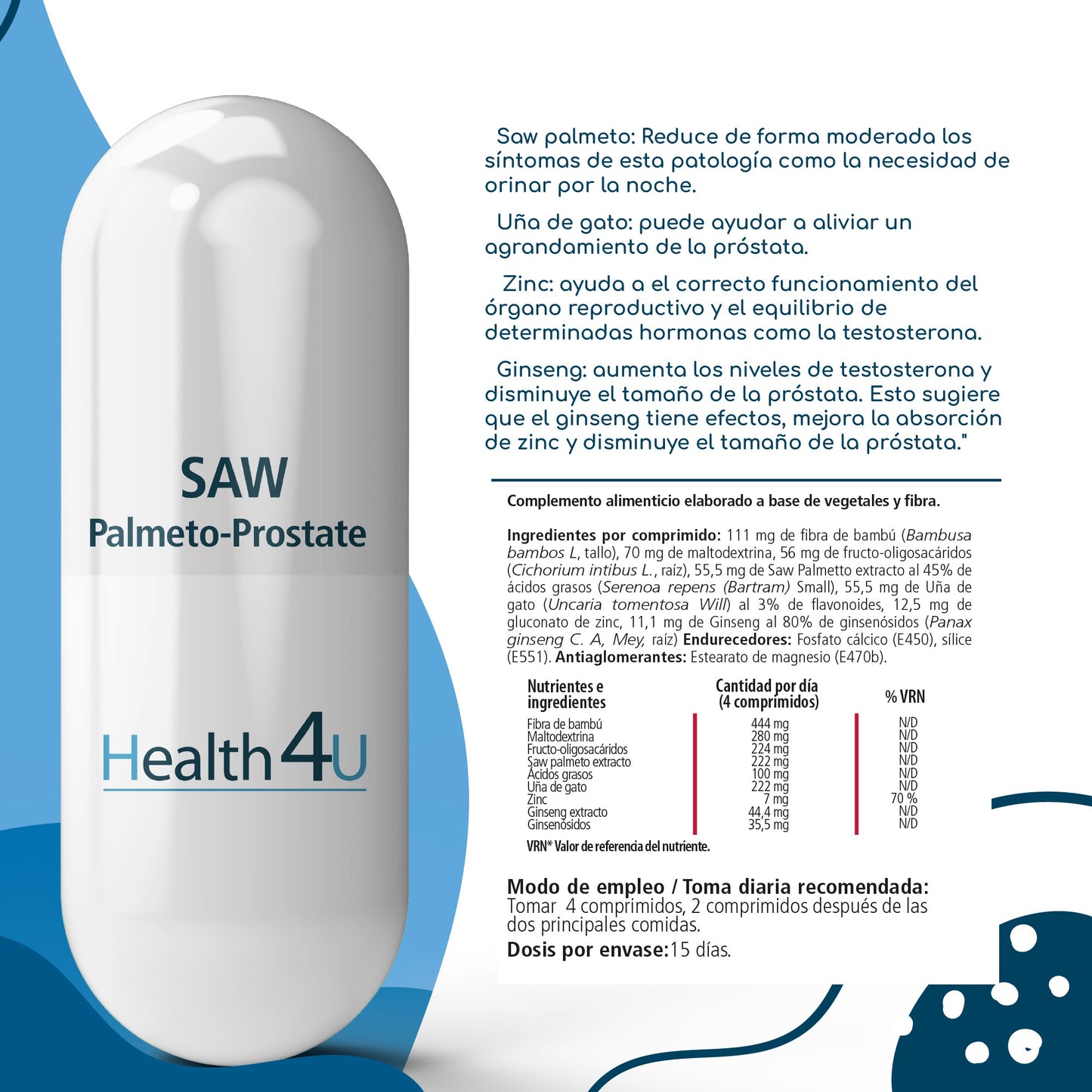 H4U Saw Palmeto-Prostate 60 comprimidos -3