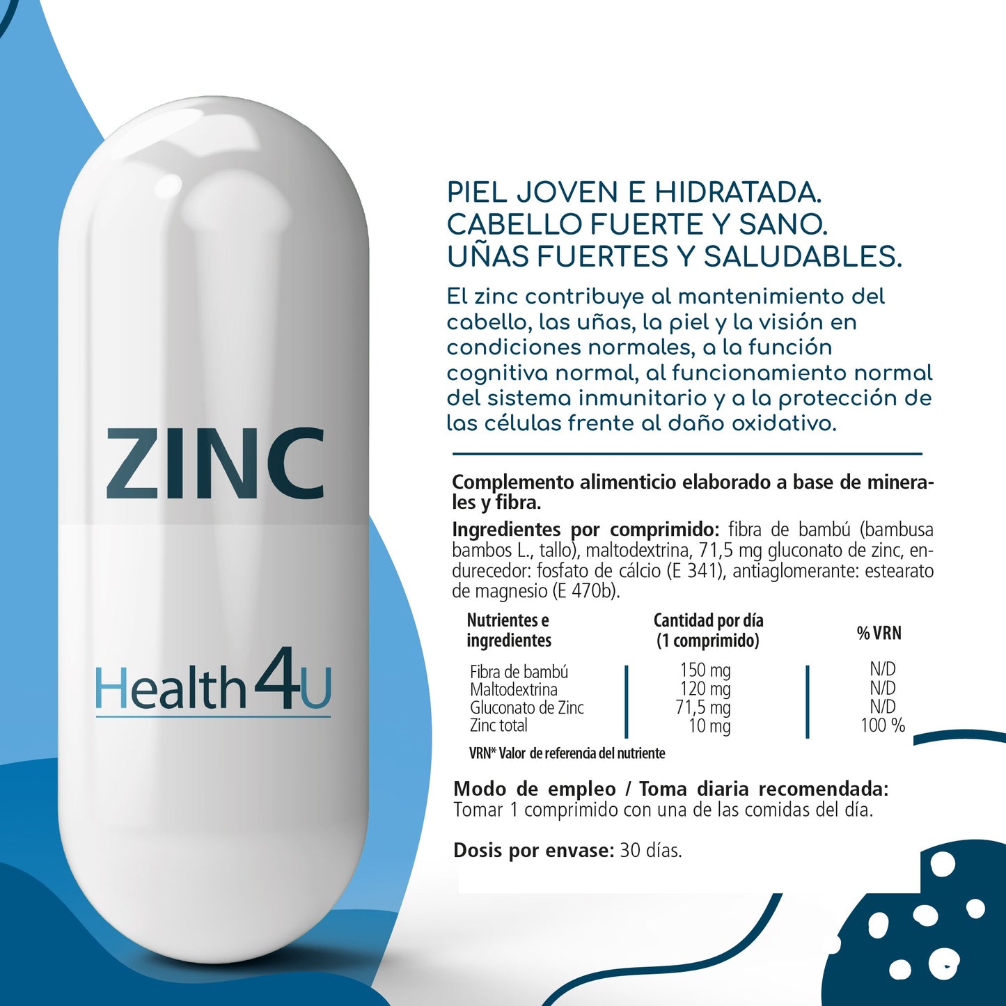 H4U Zinc 30 comprimidos-3