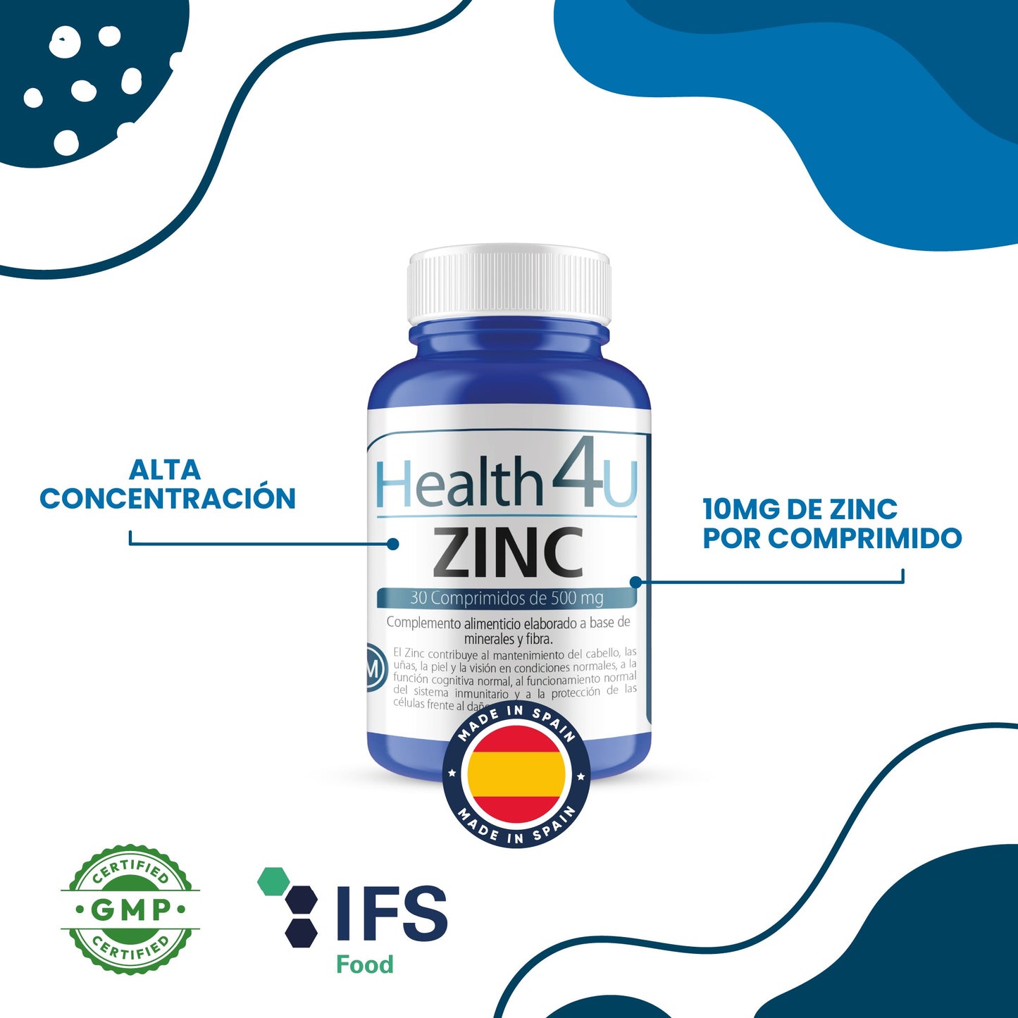 H4U Zinc 30 comprimidos-4
