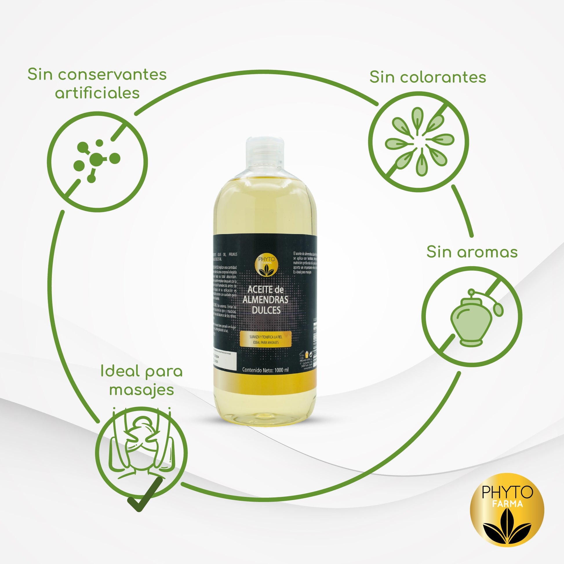 PHYTOFARMA Aceite de Almendras dulces 1000 ml-2