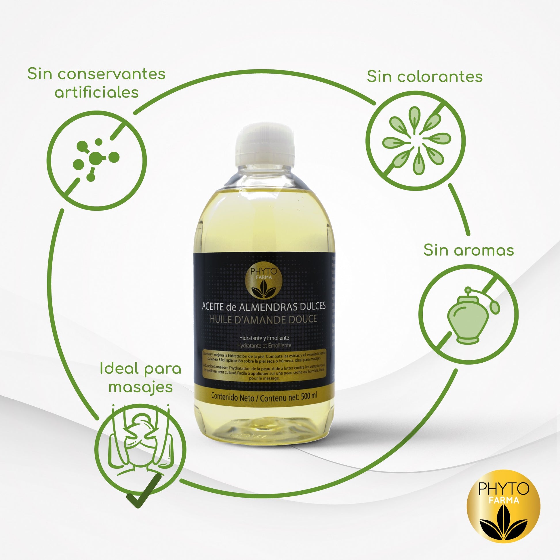 PHYTOFARMA Aceite de Almendras dulces 500 ml FR-3