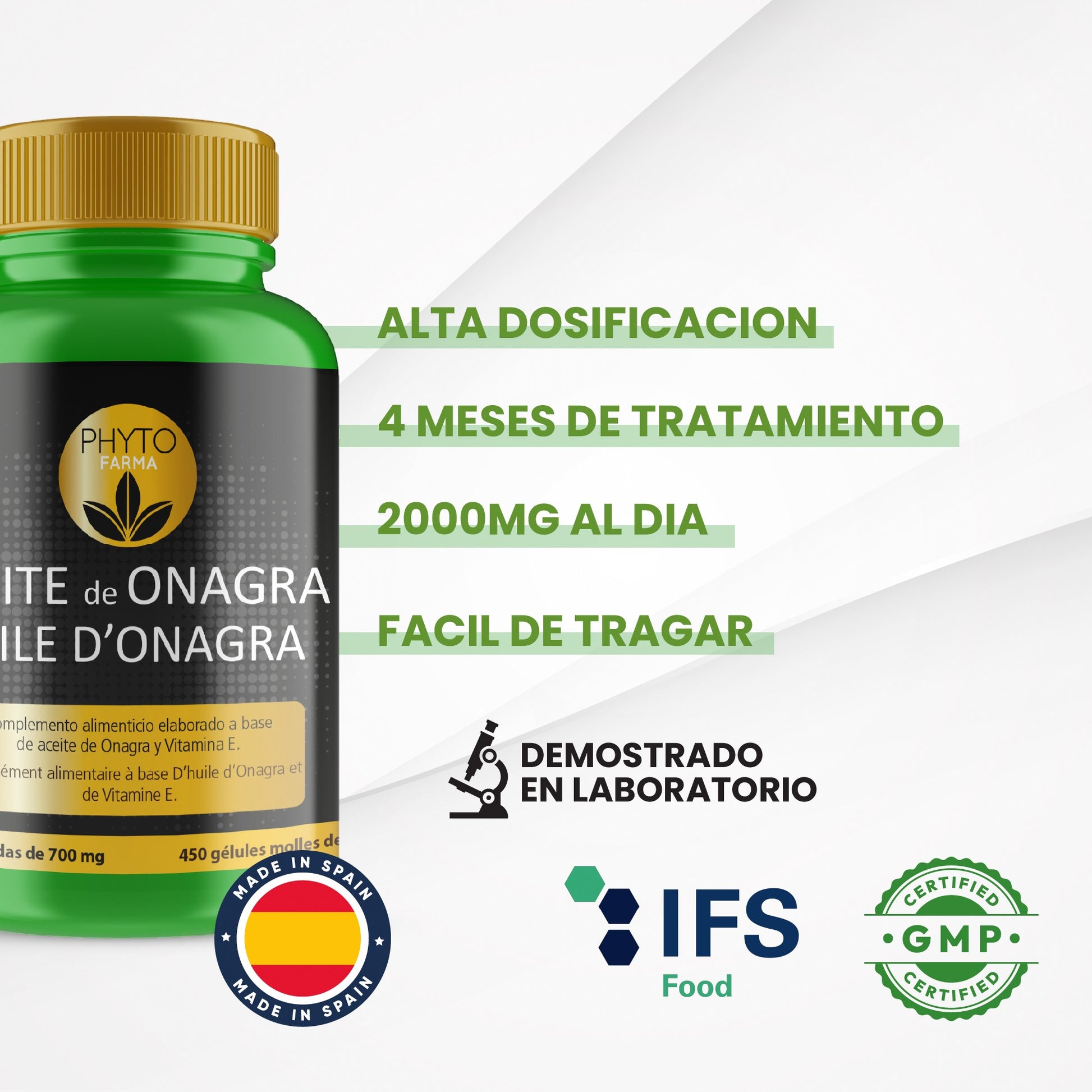 PHYTOFARMA Aceite de onagra 450 cápsulas blandas-4