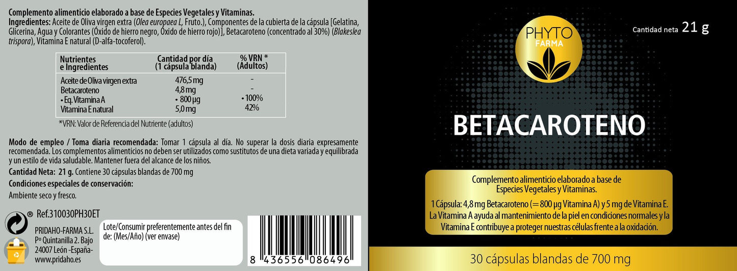PHYTOFARMA Betacaroteno 30 cápsulas blandas-2