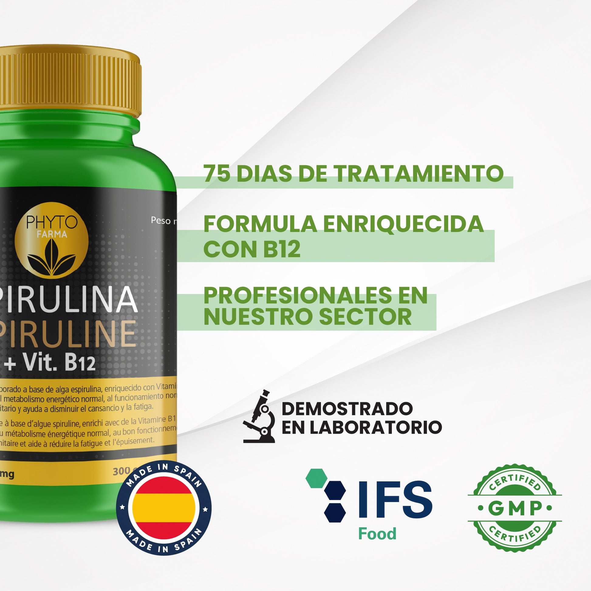 PHYTOFARMA Spirulina + vitamina B12 300 comprimidos-4